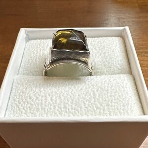 Sterling Silver and smoky quartz like stone  Ring